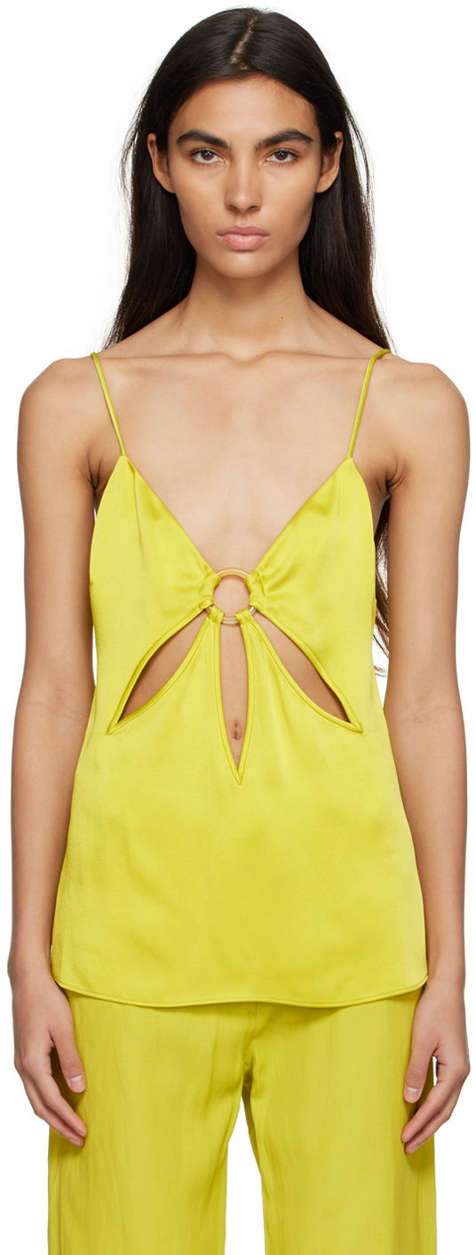 Majica brez rokavov Stella McCartney Stella McCartney Cutout V-Neck Tank Top Zelena | 6T00583AU309