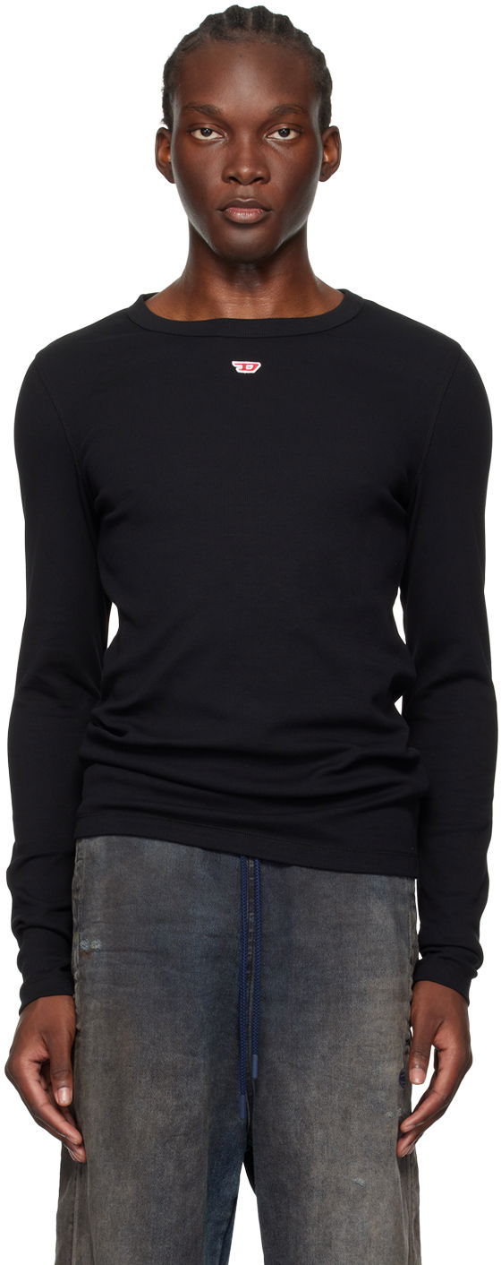 Majica Diesel Long Sleeve Ribbed T-Shirt Črna | A14951-0EJAI-9XX