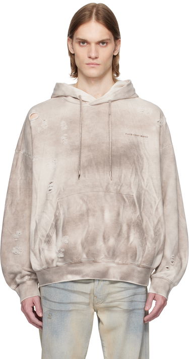 Pulover Feng Chen Wang Feng Chen Wang Sandwashed Ripped Hoodie Bež | FUS19HD03, 0