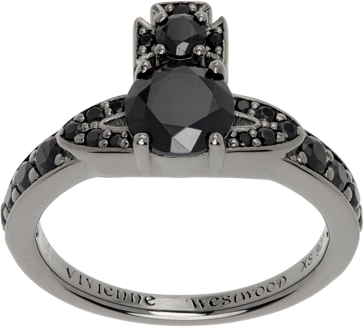 Prstan Vivienne Westwood Vivienne Westwood Ismene Black Crystal Ring Črna | 6404017L-01S101-, 0