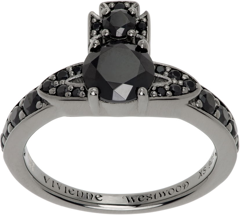 Prstan Vivienne Westwood Vivienne Westwood Ismene Black Crystal Ring Črna | 6404017L-01S101-