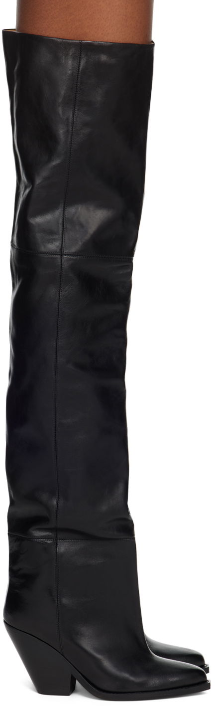 Oblačila ISABEL MARANT Isabel Marant Lalex Knee-High Leather Boots Črna | 23HCD0007FA-A4A23S, 0