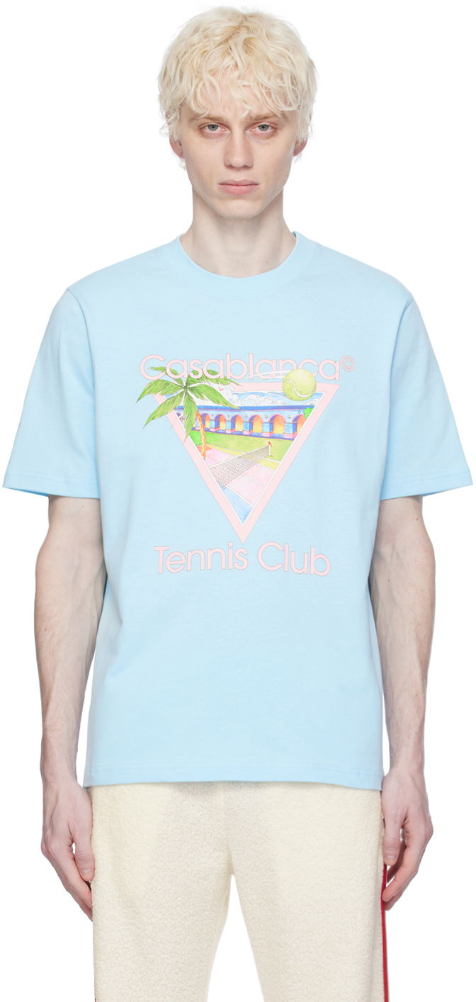 Majica Casablanca SSENSE x 'Tennis Club' Icon T-Shirt Modra | MPS24-JTS-001-04