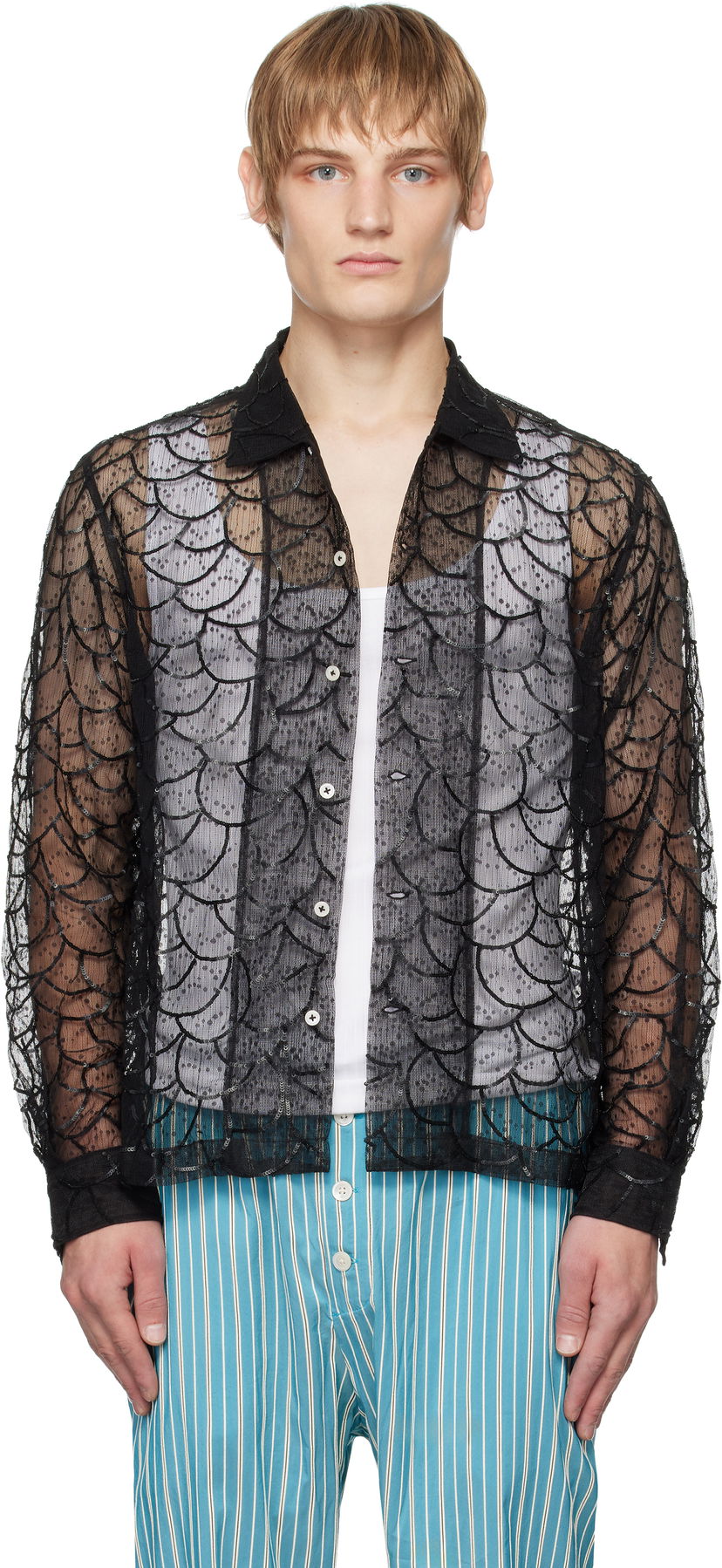 Srajce Bode Long Sleeve Shirt Črna | MRF24SH052
