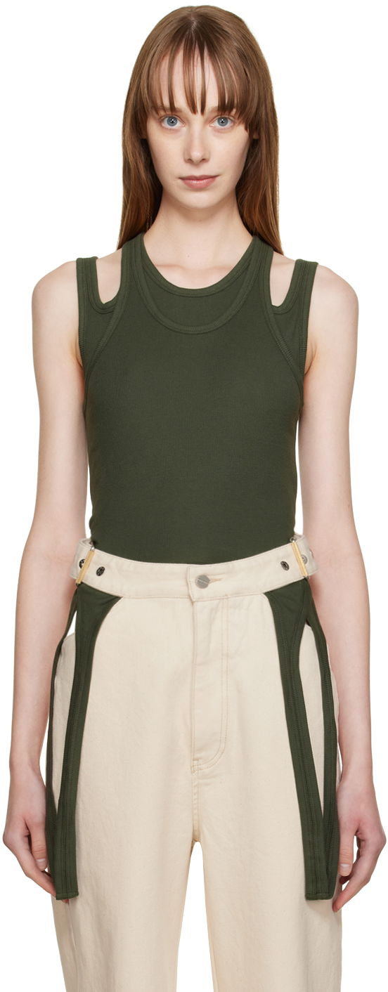 Majica brez rokavov Dion Lee Double Loop Tank Top Zelena | C3053F22, 0