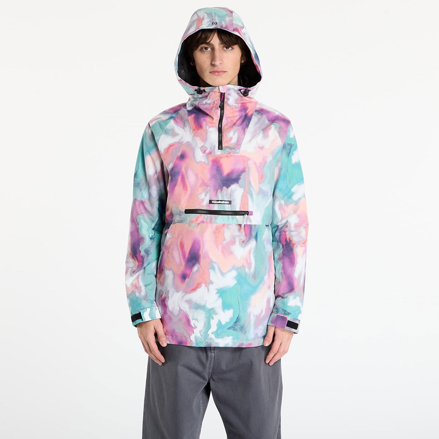 Jakna Horsefeathers Fiora Swirl Print Hooded Anorak Jacket Večbarvna | OW230A, 0