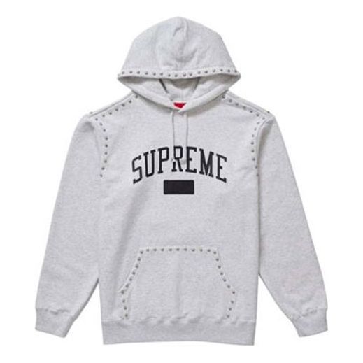 Pulover Supreme Supreme Studded Hooded Sweatshirt Siva | SUP-FW18-590
