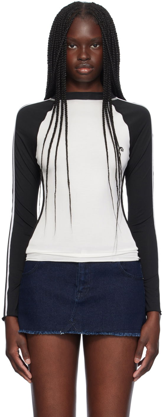 Majica Miaou Miaou Madeline Long Sleeve T-Shirt Bela | 7126TJBBLK
