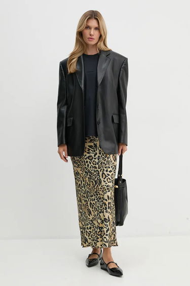 Krila Nanushka Leopard Print Maxi A-Line Skirt Bež | NW24PFSK6071, 1