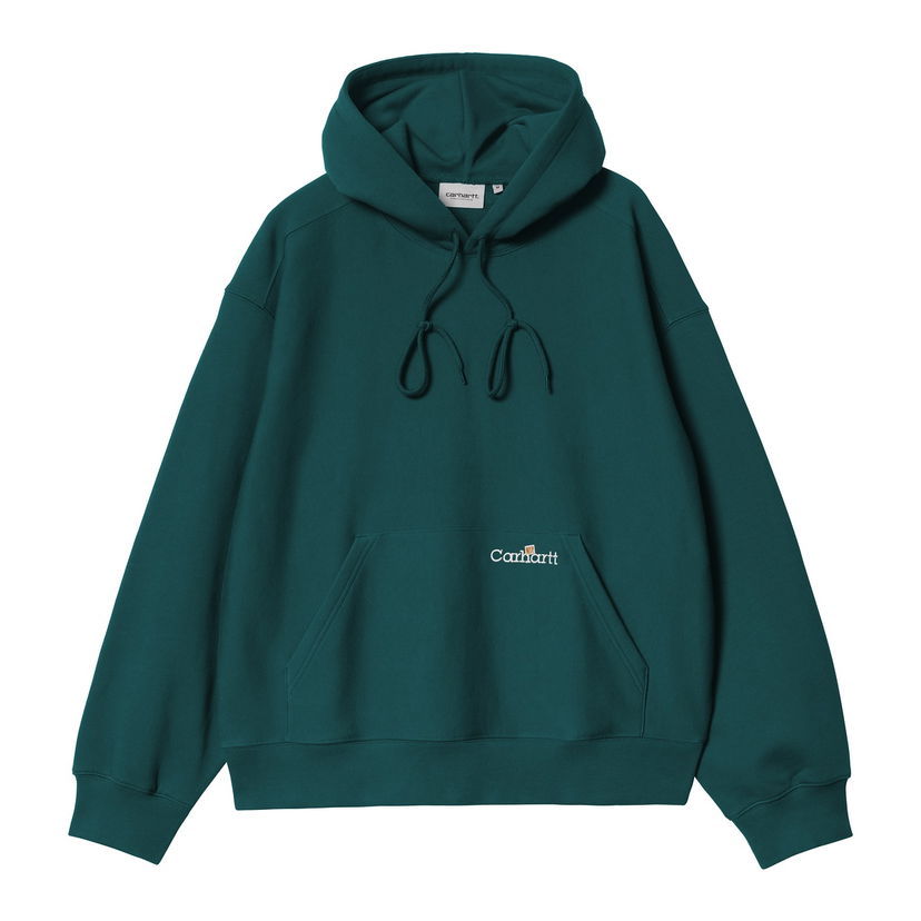 Pulover Carhartt WIP Hooded Script Sweatshirt Zelena | I034430_9