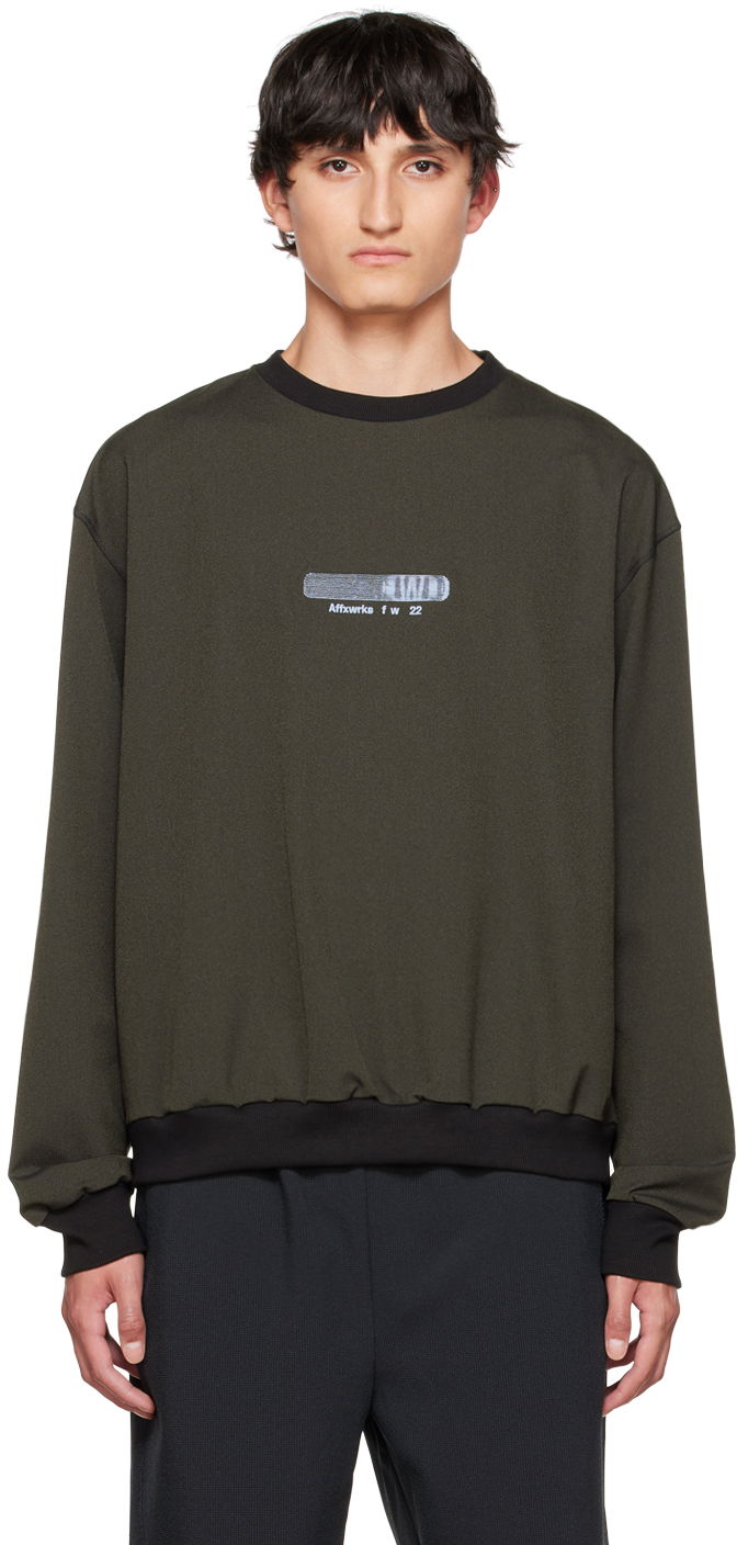 Pulover AFFXWRKS Logo-Print Relaxed-Fit Sweatshirt Zelena | FW22ML01