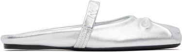 Oblačila Marni Marni Leather Little Bow Sabot Slippers Kovinski | SBMS010400 PR695, 0