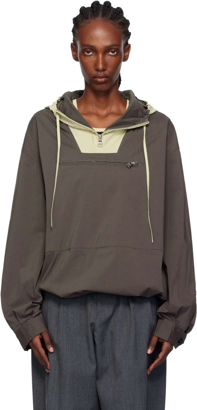 Vetrovka JW Anderson JW Anderson Contrast Hood Anorak Rjava | JK0415-PG1838