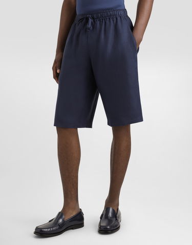 Kratke hlače Dolce & Gabbana Dolce & Gabbana Linen Shorts with Drawstring Mornarica | GV37AZFU4LGB0665, 3