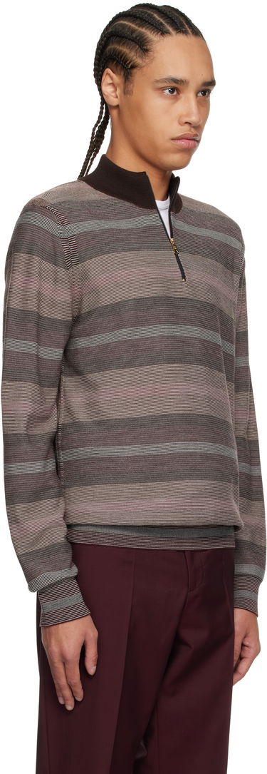 Pleteni pulover Paul Smith Paul Smith Hazy Stripe Zip Sweater Rjava | M1R-254Z-P02590-92, 1