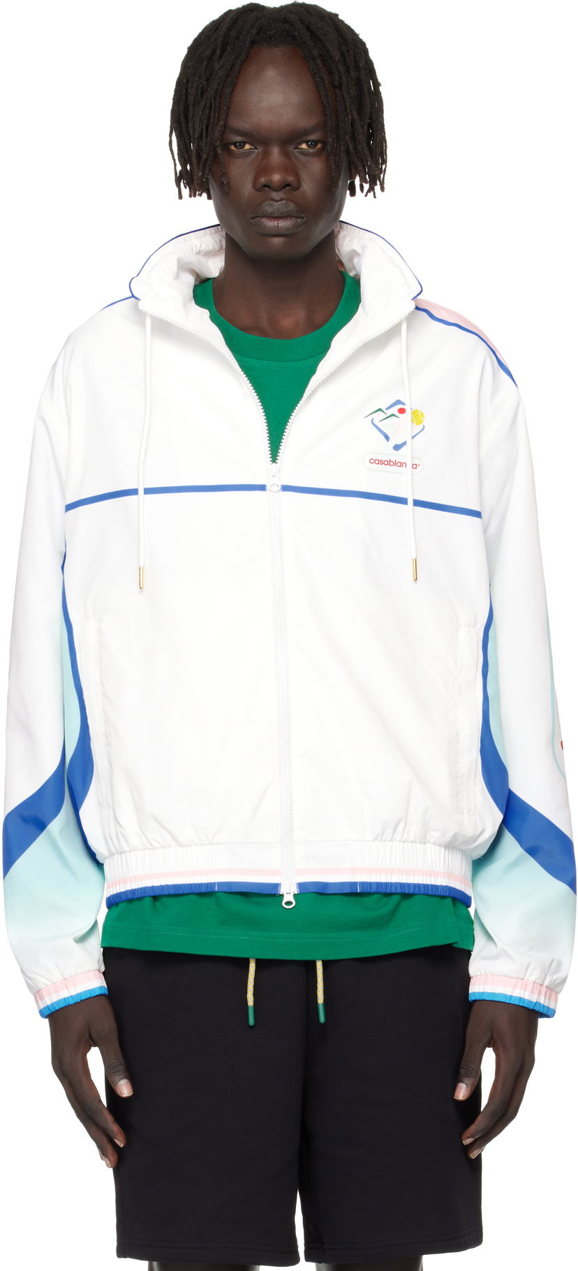 Vetrovka Casablanca Casablanca Casa Sportif Windbreaker Jacket Bela | U-MPF25-JK-033-01
