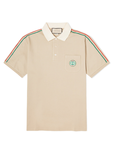 Polo majica Gucci Pocket Logo Taped Polo Tee Bež | 753078-XJFTN-2219