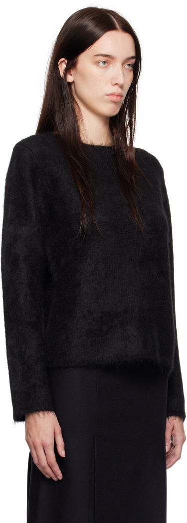 Pleteni pulover Loulou de Saison Loulou de Saison Freya Fuzzy Knit Sweater Črna | FREYA, 1