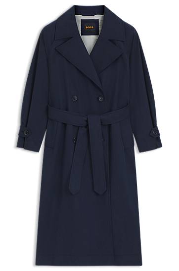 Trenčkot BOSS BOSS Peached Fabric Trench Coat Mornarica | 50543216