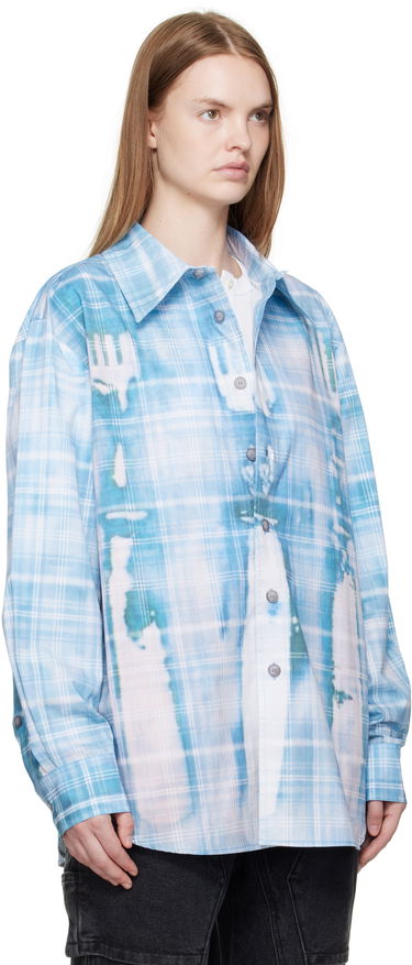Srajce Andersson Bell Andersson Bell Trompe L'oeil Printed Check Shirt Modra | atb1340m, 4