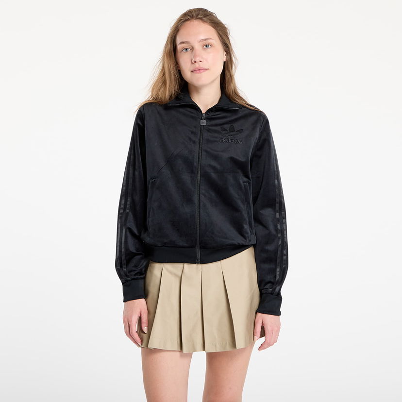 Pulover adidas Originals Adicolor Velour Track Top Črna | JY2592