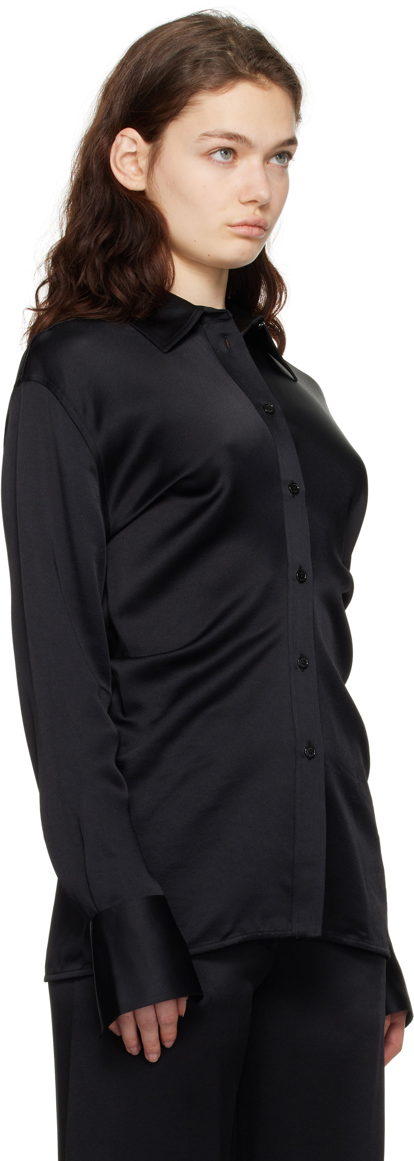 Srajce TOTEME TOTEME Slouch Waist Button-Down Shirt Črna | 251-WRT4282-FB0344, 1
