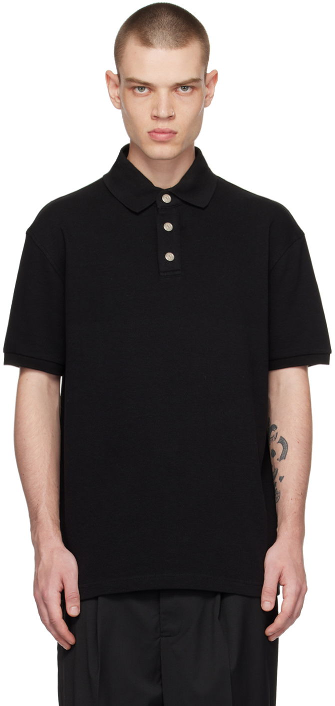 Polo majica Han Kjøbenhavn Three-Button Polo Črna | M-132710