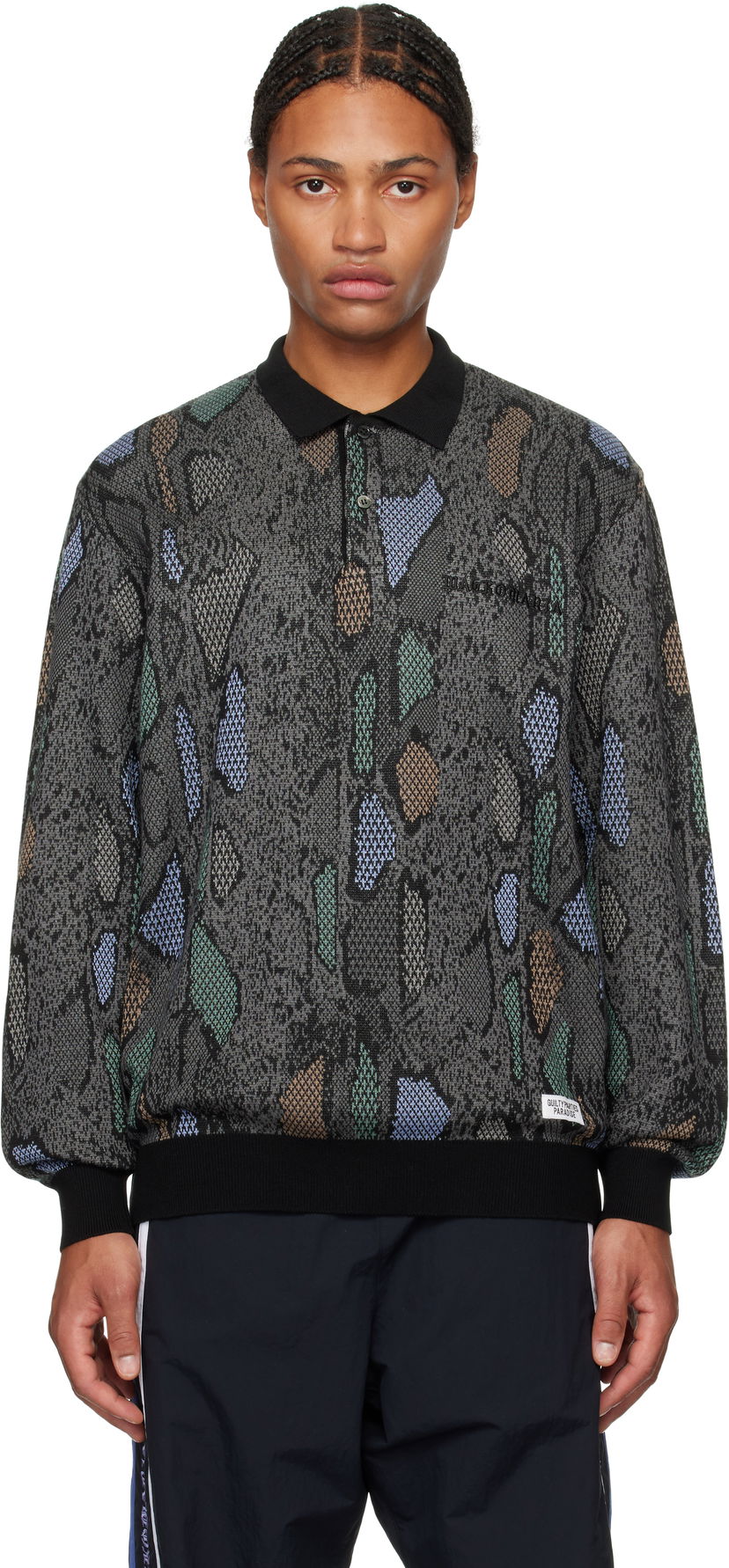 Polo majica WACKO MARIA Knit Polo Siva | 24FW-WMK-KN14