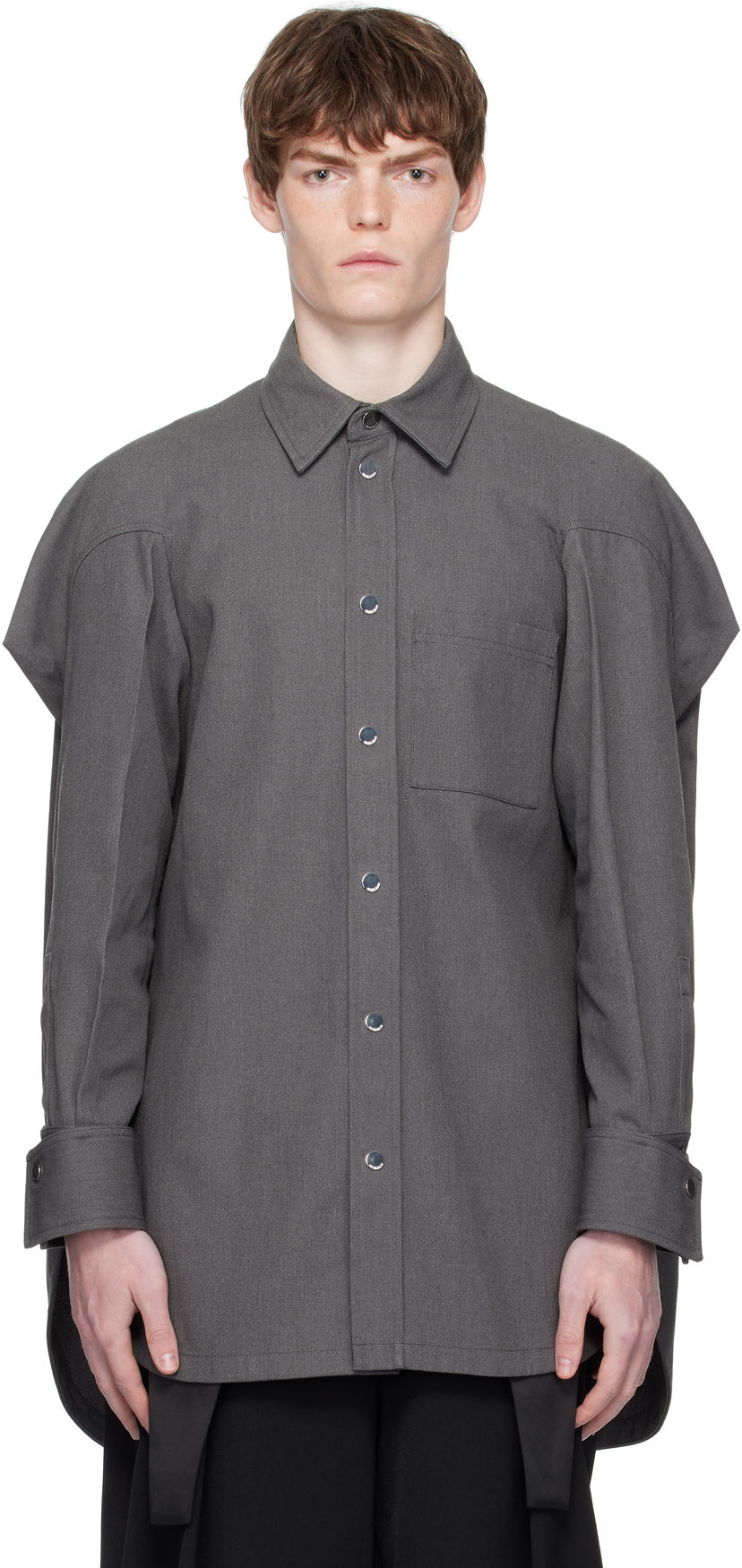 Srajce Jean Paul Gaultier Jean Paul Gaultier Canvas Shirt Siva | 25/03-U-ST024-W008-04