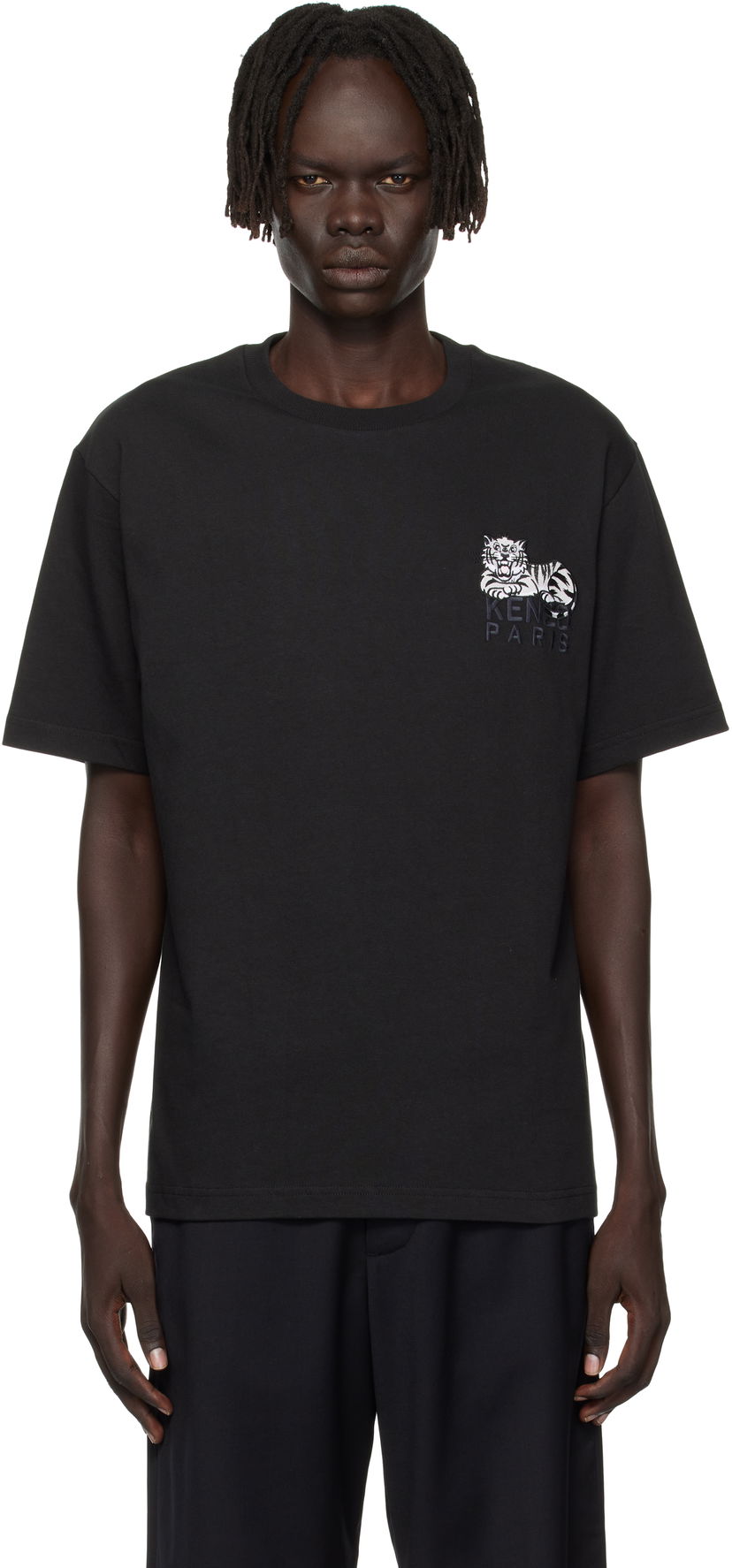 Majica KENZO Kenzo Paris 'KENZO Happy Tiger' Embroidered T-Shirt Črna | FF65TS2554SI
