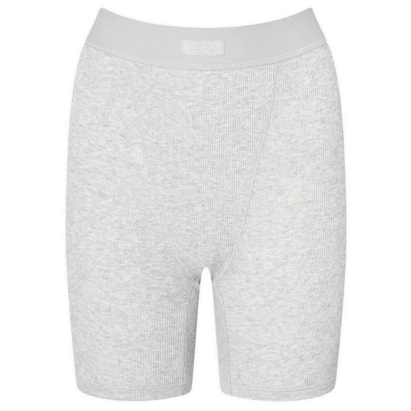 Kratke hlače SKIMS Ribbed Cotton Boxer Shorts Siva | PN-HWS-0042-LHG