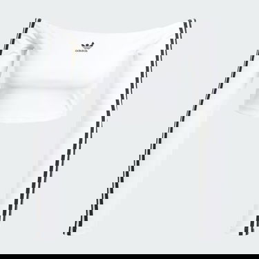 Krop-top adidas Performance Off Shoulder Long Sleeve Crop Top Bela | JD0275, 2