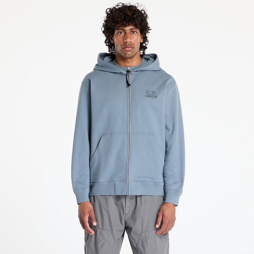 Pulover C.P. Company C.P. Company Diagonal Raised Fleece Full Zip Hoodie Modra | 18CMSS044A005086W-872