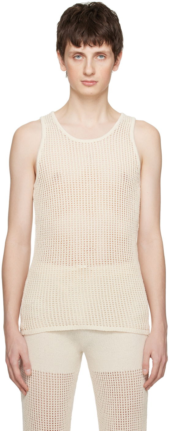 Majica brez rokavov Nanushka Off-White Zev Tank Top Bež | NM22BCTP00371