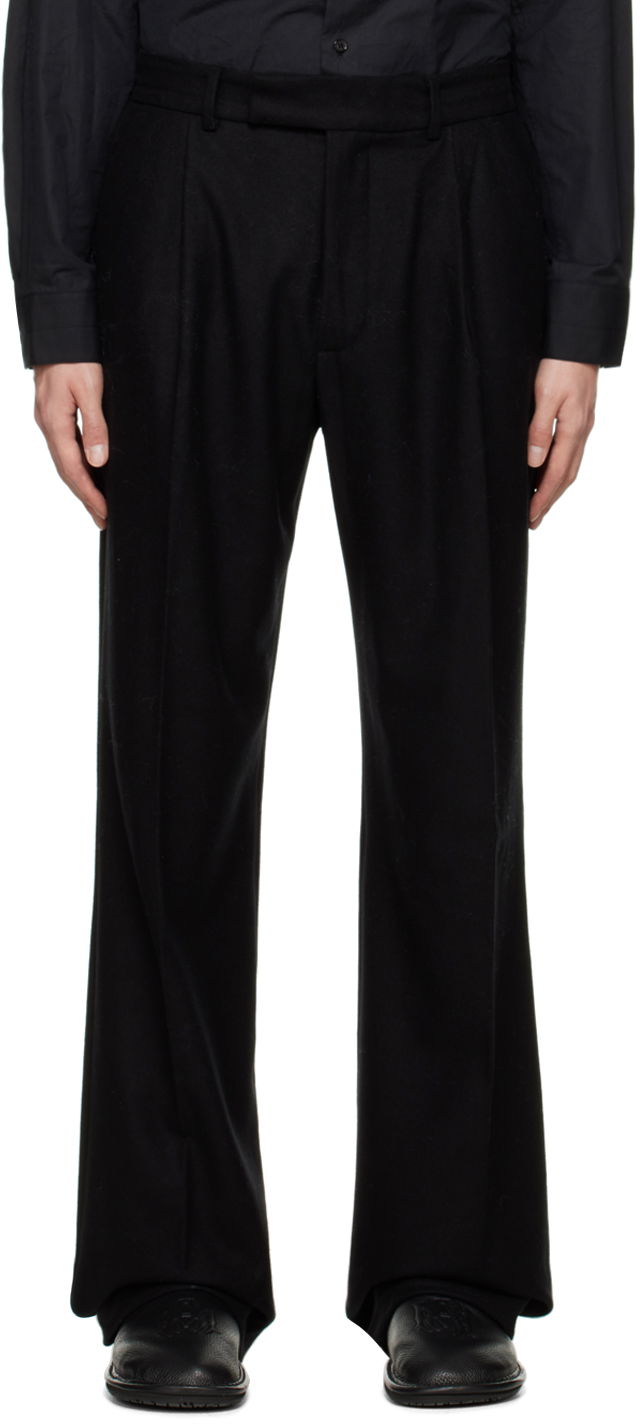 Hlače AMIRI AMIRI Double Pleated Flare Trousers Črna | AW22MAW019