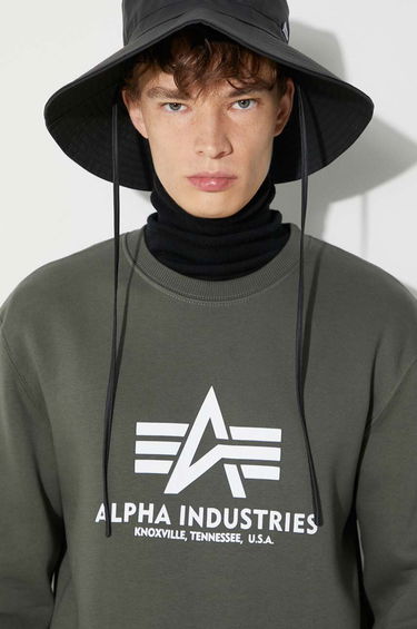 Pleteni pulover Alpha Industries Sweater With Print Zelena | 178302.142, 4