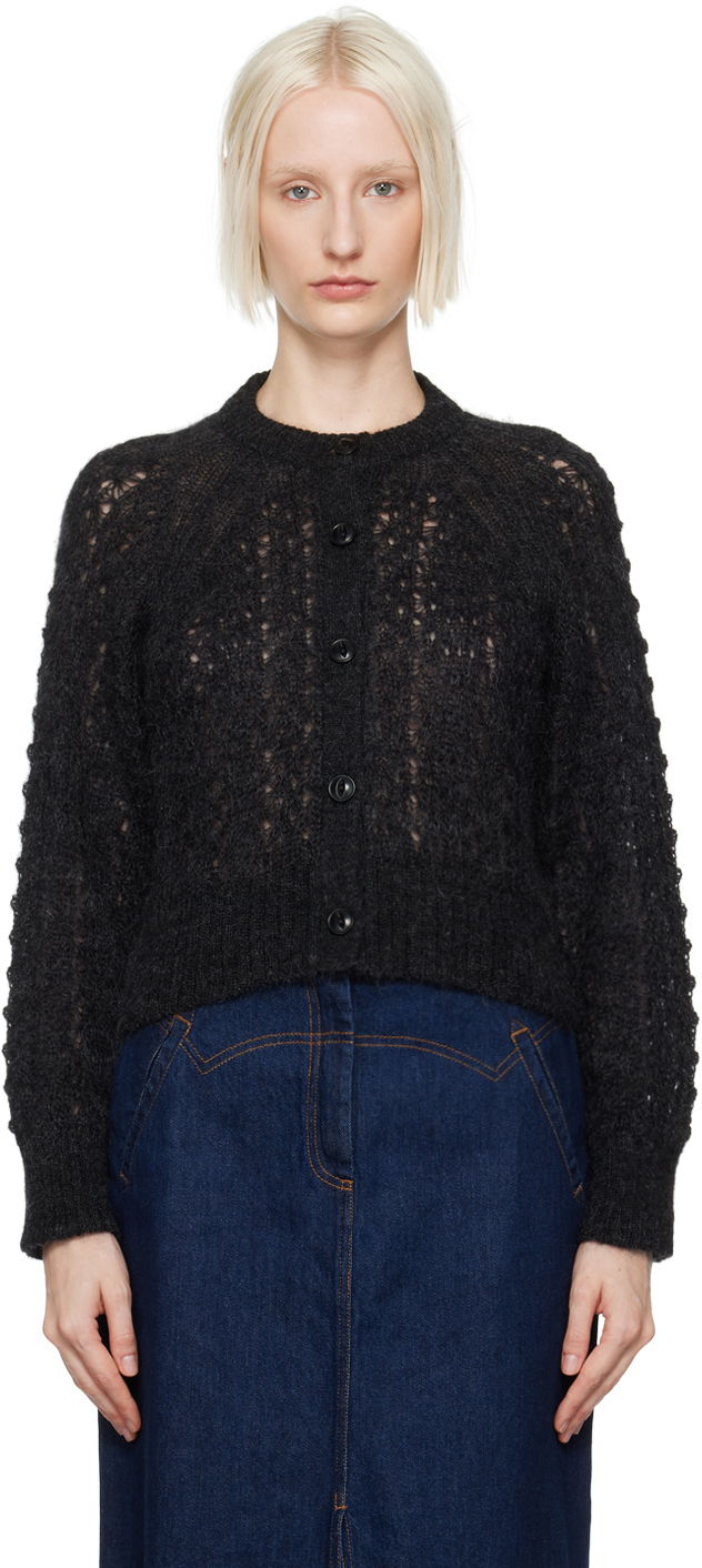 Pleteni pulover YMC YMC Foxtail Knit Cardigan Črna | Q8XAL