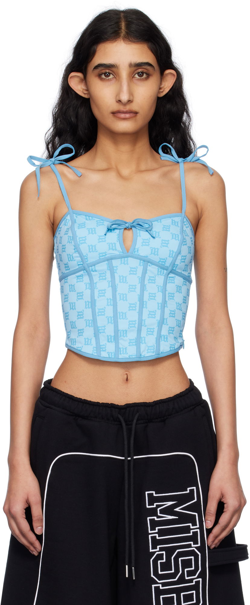 Majica brez rokavov MISBHV MISBHV Monogram Coquette Tank Top Modra | 250W114