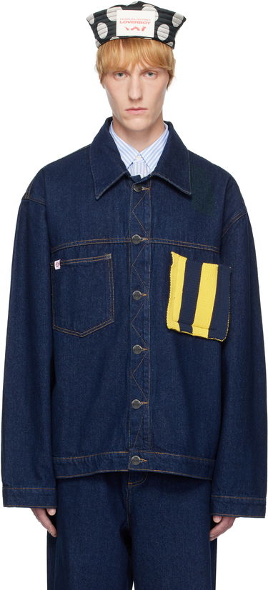 Jakna Charles Jeffrey Loverboy Charles Jeffrey LOVERBOY Knit Patch Cargo Denim Jacket Modra | 54010201, 0
