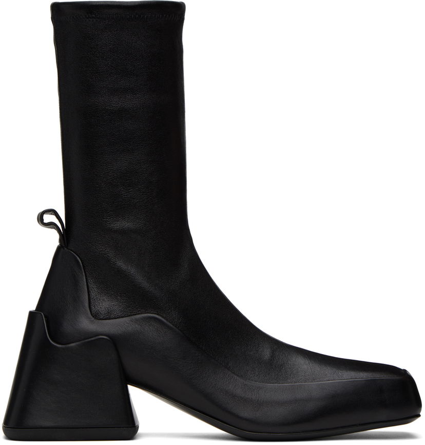 Superge in čevlji Jil Sander Black Leather Ankle Boots Črna | J16WU0020_P1758