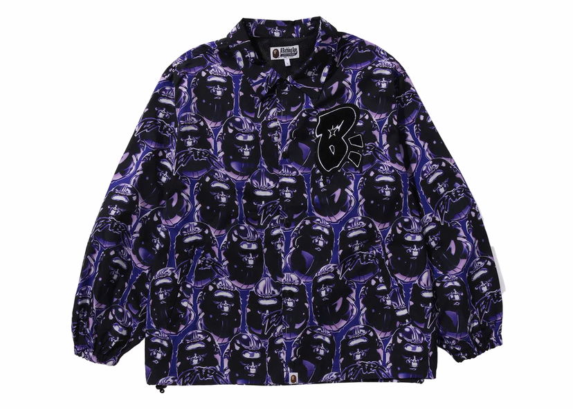 Jakna BAPE BAPE Ape Head Graffiti Coach Jacket Purple Lila | 1J80-140-005