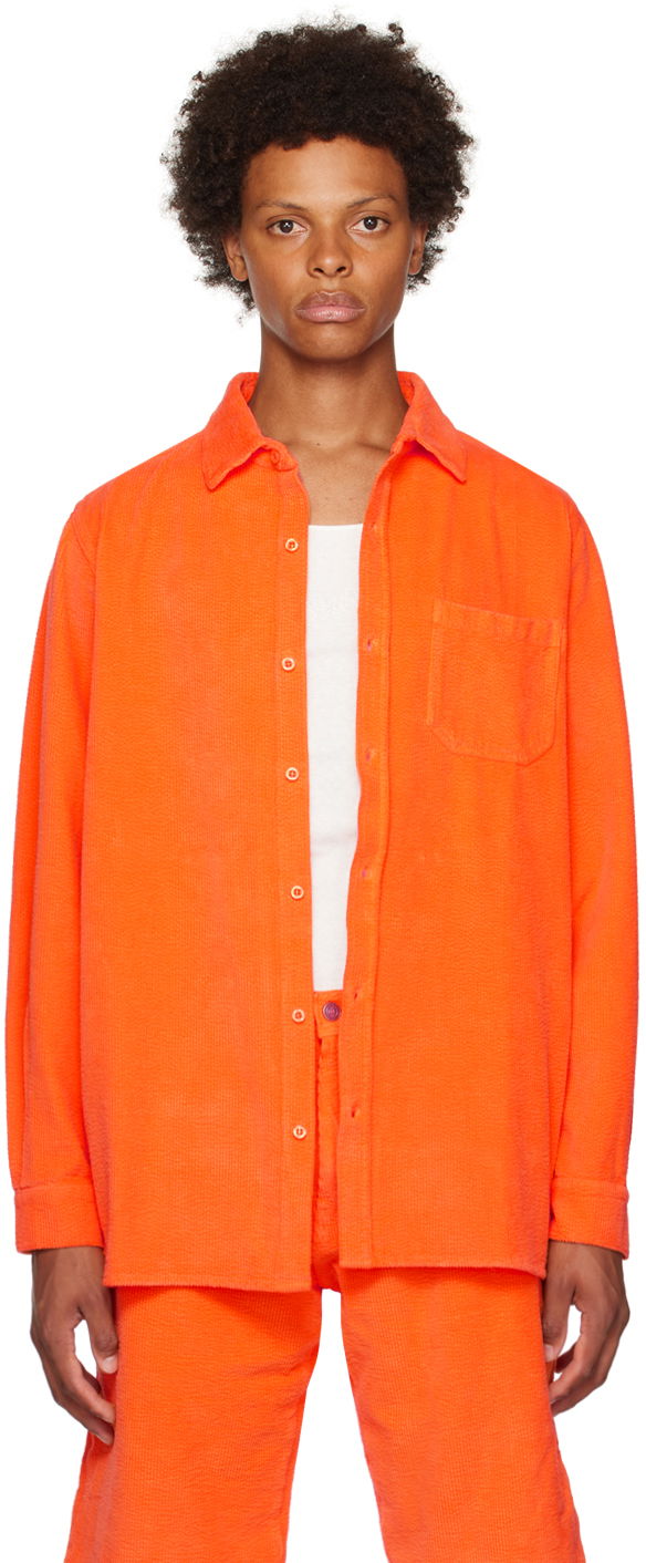 Srajce ERL Spread Collar Corduroy Shirt Oranžna | ERL06B002