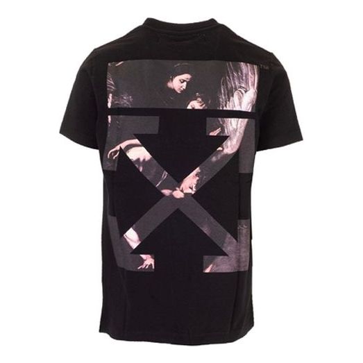 Majica Off-White Caravaggio Arrow Print T-Shirt Črna | OMAA027S201850041088