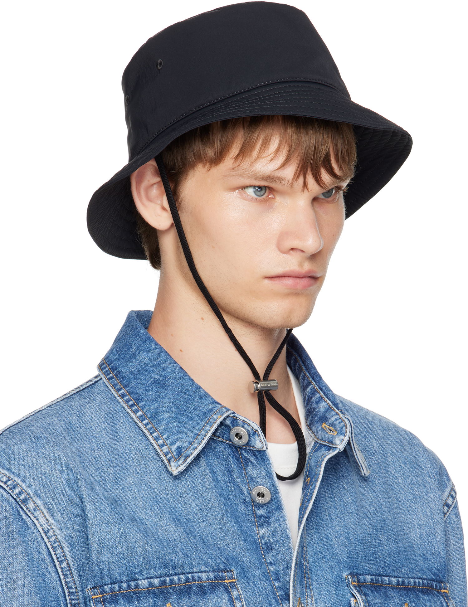 Klobuk Bottega Veneta Bottega Veneta Tech Nylon Bucket Hat Črna | 836051V5O301000, 1