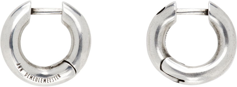 Uhani Ann Demeulemeester Ann Demeulemeester Mariela Anatomic Silver Loop Earrings Kovinski | 2520-W-JE07-JW020-070