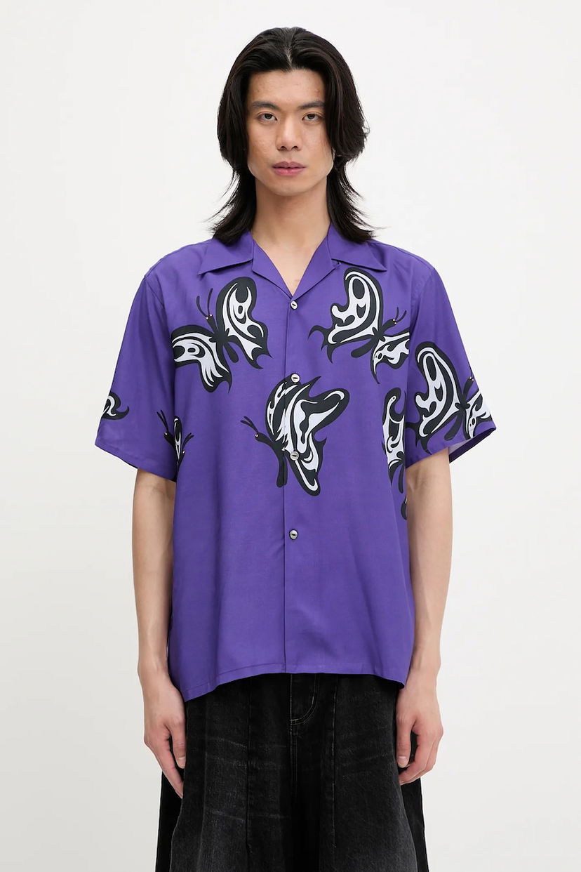 Srajce Needles Needles x Kae Tanaka S/S One-Up Relaxed Fit Shirt Lila | QV432