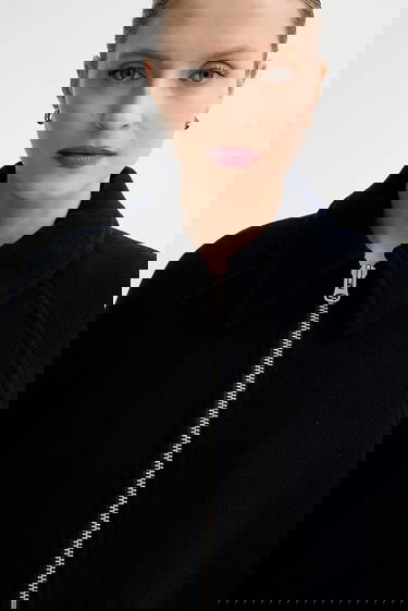 Jakna Samsoe Samsoe ALMA Wool Cape Jacket Mornarica | F23300184, 4