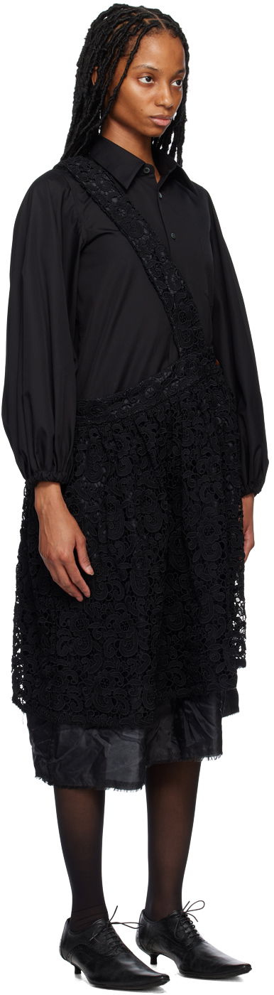 Obleke Comme des Garçons Comme des Garçons Floral Lace Midi Skirt Črna | RK-A004-051, 1