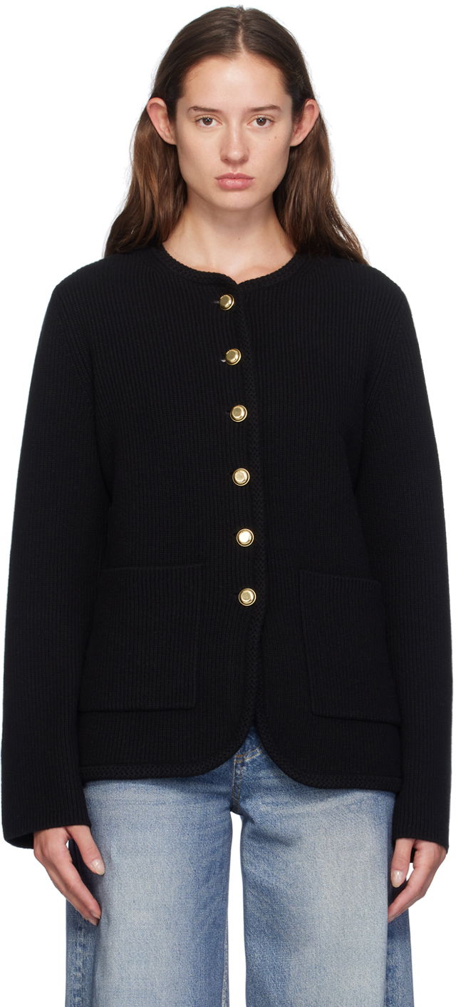 Pleteni pulover rag & bone rag & bone Nancy Wool Cardigan Črna | WAS24F069US69