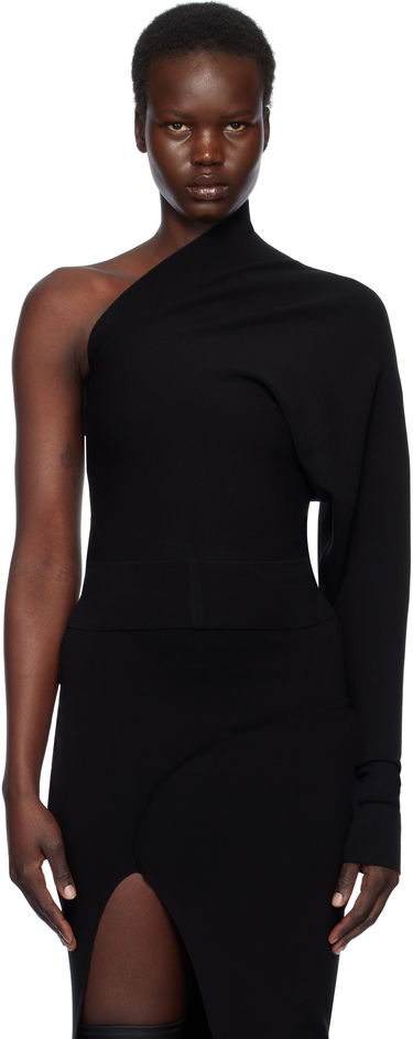 Obleke Rick Owens Rick Owens Hollywood One Shoulder Asymmetrical Top Črna | RP01E7691 KST, 0